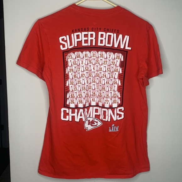 Kansas City Chiefs Super Bowl LIV Short Sleeved Tee Shirt Game Day KC Size M Red - Picture 7 of 10